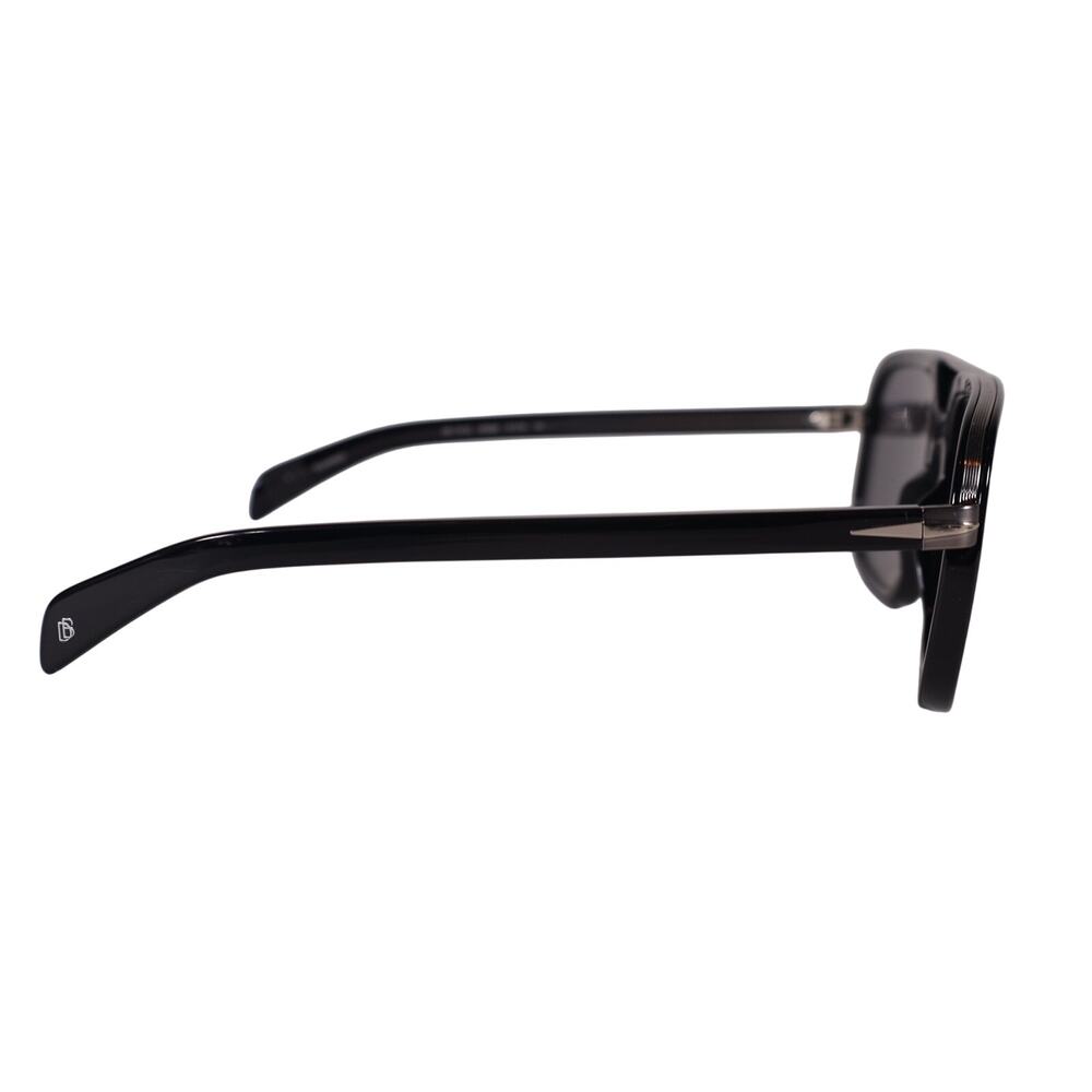 David Beckham Mens Modern Aviator Polarized Sunglasses-Black/Dark Ruthenium-NWT - Picture 6 of 9